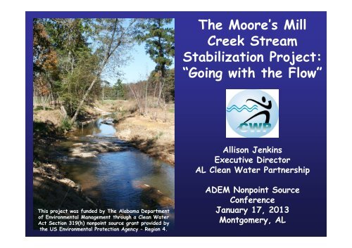 Stream Stabilization Project The Moore's Mill Creek Stream Stabilization Project - Alabama ...