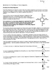 Worksheet #1 Free'~Body or Force diagrams...