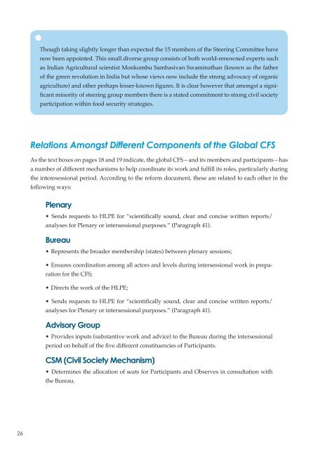 The Reformed Committee on Food Security. A briefing paper for ...