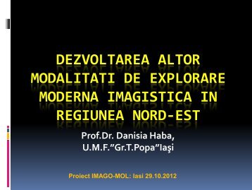 Tehnici moderne de explorarea IRM - IMAGO-MOL