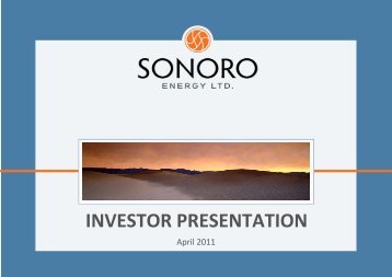 Technically Recoverable Oil (MMbbl) - Sonoro Energy