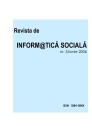 RIS iunie 2006 - Journal of Social Informatics / Revista de ...