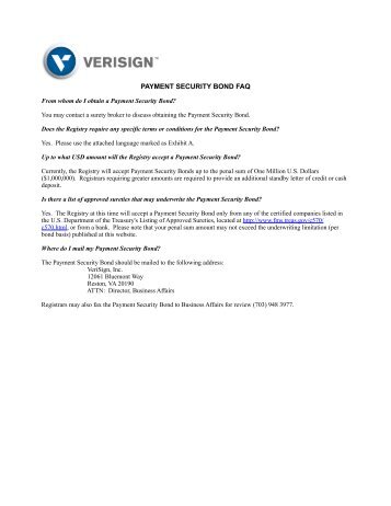 payment security bond faq p 1pages verisign