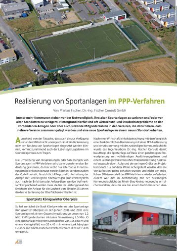 Realisierung von Sportanlagen im PPP-Verfahren - Dr. Ing. Fischer ...