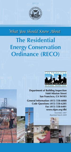 The Residential Energy Conservation Ordinance (RECO) What You ...