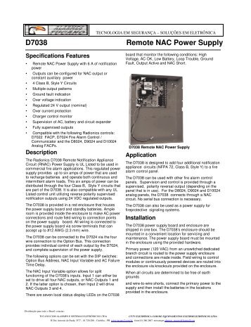 D7038 Remote NAC Power Supply - Alarmes Tucano