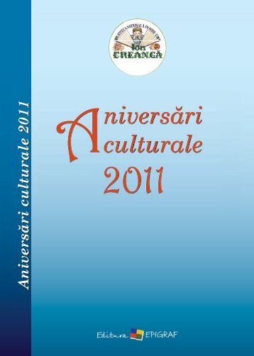 Aniversări culturale - Biblioteca Naţională pentru Copii Ion Creangă