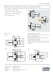 rada t2 300, t2 300b and t2 320 timed flow shower control