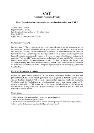 CAT HbA1c: analytische performantie en klinische ... - UZ Leuven