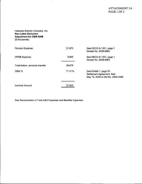 HECO's First Annual Revenue Decoupling Mechanism Filing, March ...