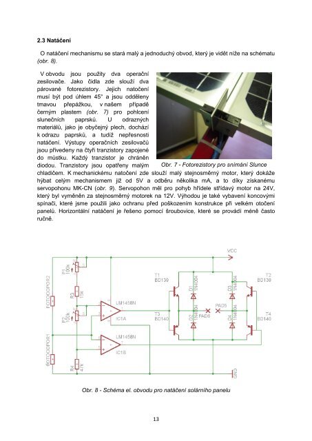 StÅ™edoÅ¡kolskÃ¡ technika 2011 SLEDOVAÄŒ SLUNCE S FV PANELEM