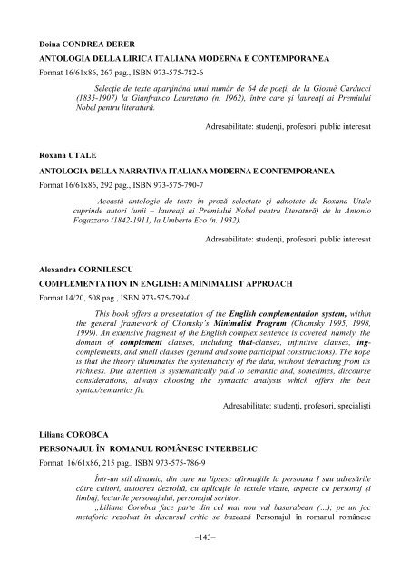 Nicolae BOTNARIUC - Editura Universitatii din Bucuresti ...