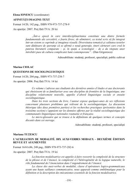 Nicolae BOTNARIUC - Editura Universitatii din Bucuresti ...