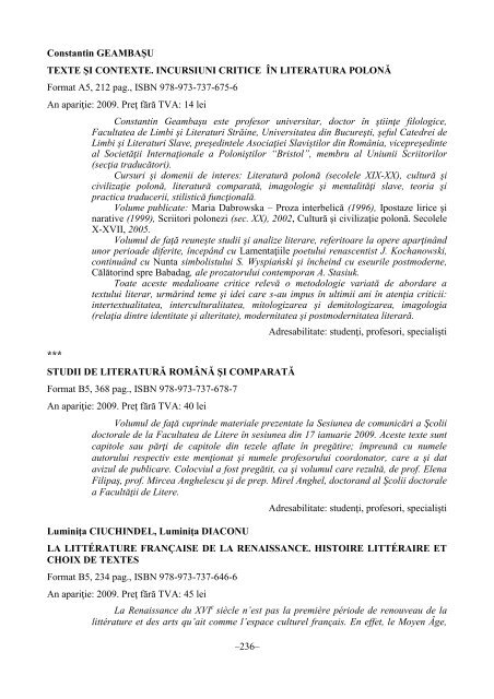 Nicolae BOTNARIUC - Editura Universitatii din Bucuresti ...