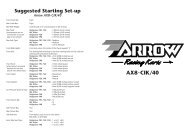 AX8-CIK/40 Setup Sheet - Arrow Karts