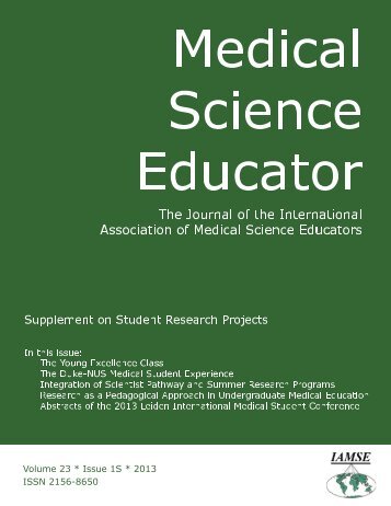 Letter from the Editor-in-Chief - Medical Science Educator - LIMSC ...