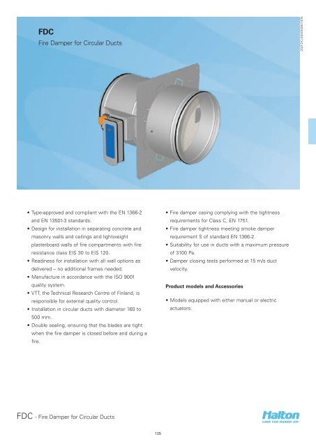 Fire Damper for Circular Ducts - Halton