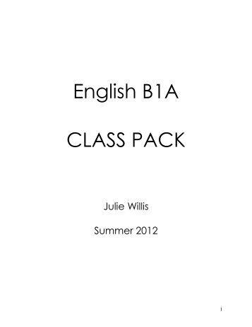 English B1A CLASS PACK - Bakersfield College