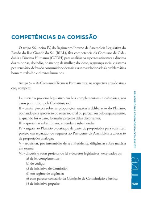 RelatÃ³rio Azul 2011 - AssemblÃ©ia Legislativa