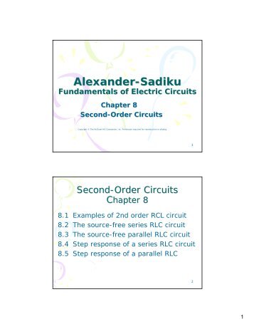 Alexander-Sadiku Fundamentals of Electric Circuits Chapter 8 ...