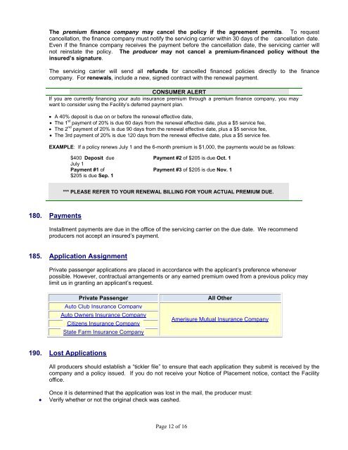 producer guide michigan automobile insurance placement ... - maipf