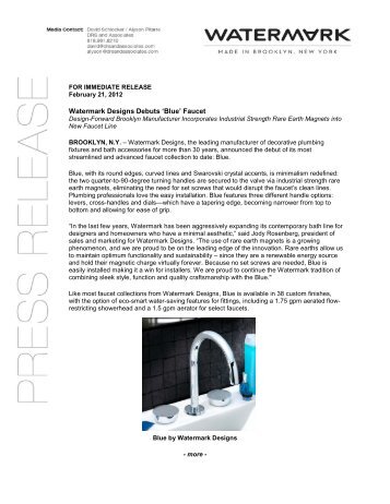 Watermark Designs Debuts 'Blue' Faucet