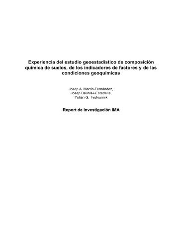 Experiencia del estudio geoestadístico de composición química de ...