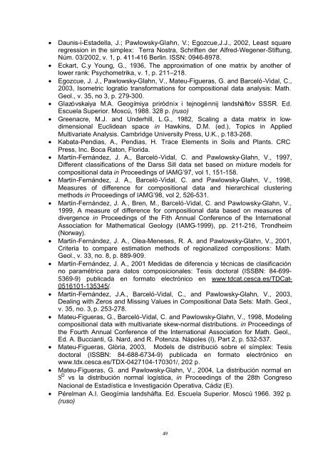 Experiencia del estudio geoestadístico de composición química de ...