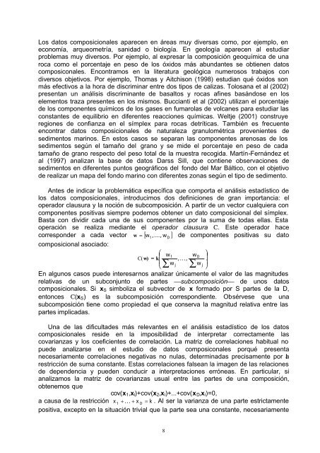 Experiencia del estudio geoestadístico de composición química de ...