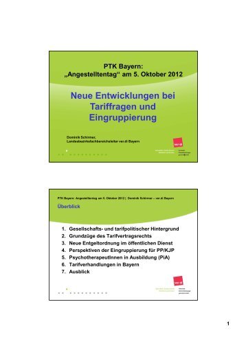 „Angestelltentag“ am 5. Oktober 2012 - PTK Bayern