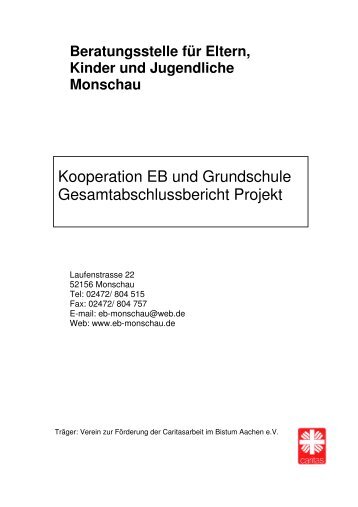 Abschlussbericht Schulprojekt 2007 - Erziehungsberatung im ...