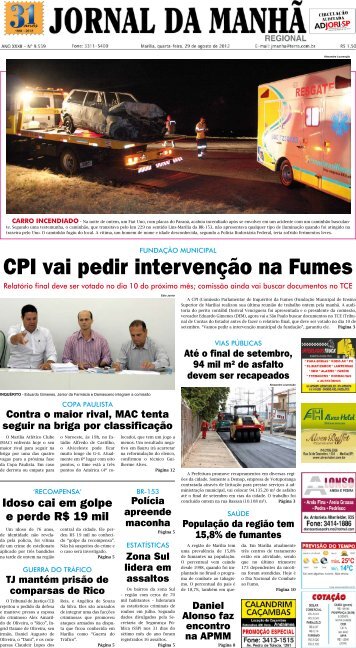 CPI vai pedir intervenÃ§Ã£o na Fumes - Jornal da ManhÃ£