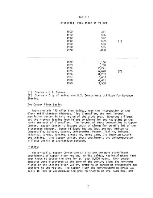 Electrical Power for Valdez and the Copper River Basin-1981