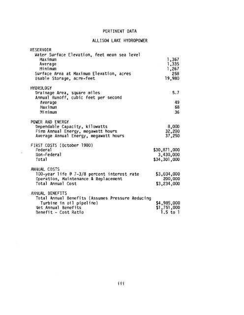 Electrical Power for Valdez and the Copper River Basin-1981