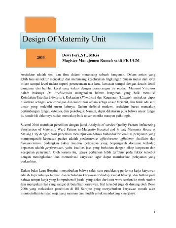 Design Of Maternity Unit - Manajemen Rumah Sakit PKMK UGM