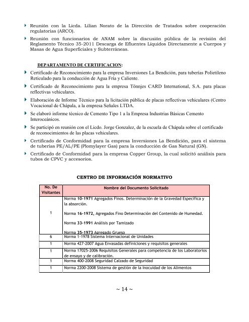 Informe Trimestral Abril, Mayo, Junio 2011 - Ministerio de Comercio ...