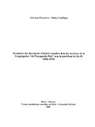 Inventaire des documents d'interet canadien dans lesArchives de la ...