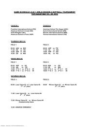 ISST Softball game schedule - American School of the Hague