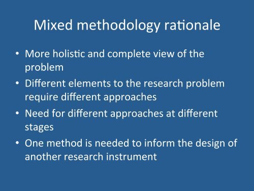 Janet Dickinson: Mixed Methodology - IFITT