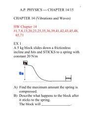 A.P. PHYSICS --- CHAPTER 14/15 CHAPTER 14 (Vibrations and ...