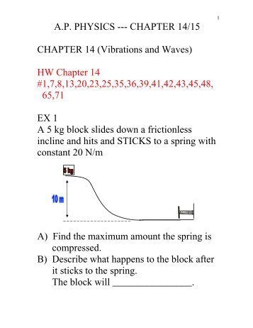 A.P. PHYSICS --- CHAPTER 14/15 CHAPTER 14 (Vibrations and ...