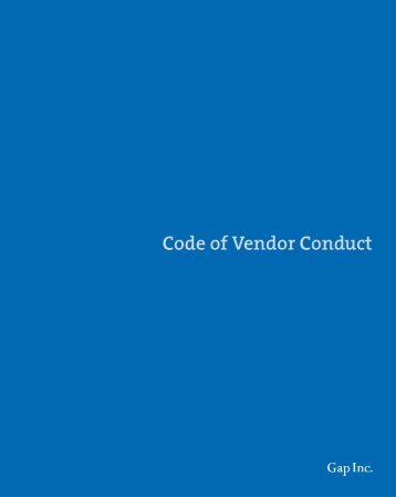 Code of Vendor Conduct - Gap Inc.