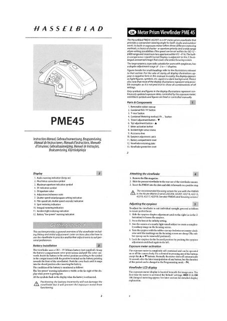 meter prism finder pme45.pdf - Hasselblad.jp