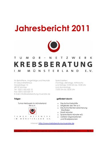 Jahresbericht 2011 - Krebsberatungsstelle Münster