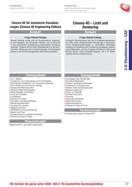 medienreich Computertrainings - Trainingsprogramm 2010 und 2011