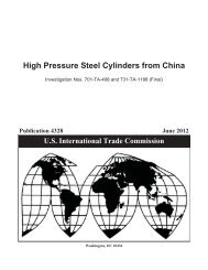 High Pressure Steel Cylinders from China--Staff Report - USITC