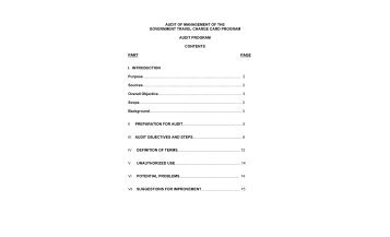 Audit of management of the government travel charge card program