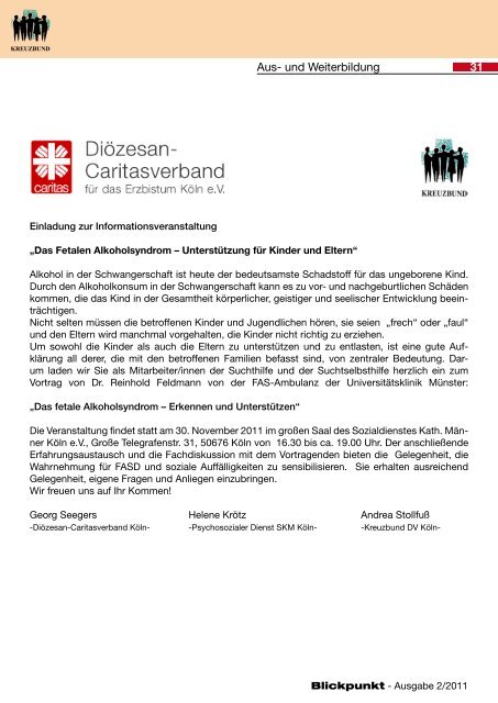 Blickpunkt - Kreuzbund Diözesanverband Köln