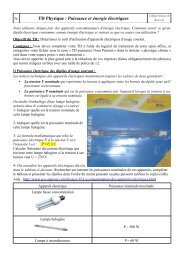 TD Physique : Puissance et Ã©nergie Ã©lectriques