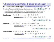 4. Freie Energie/Enthalpie & Gibbs Gleichungen